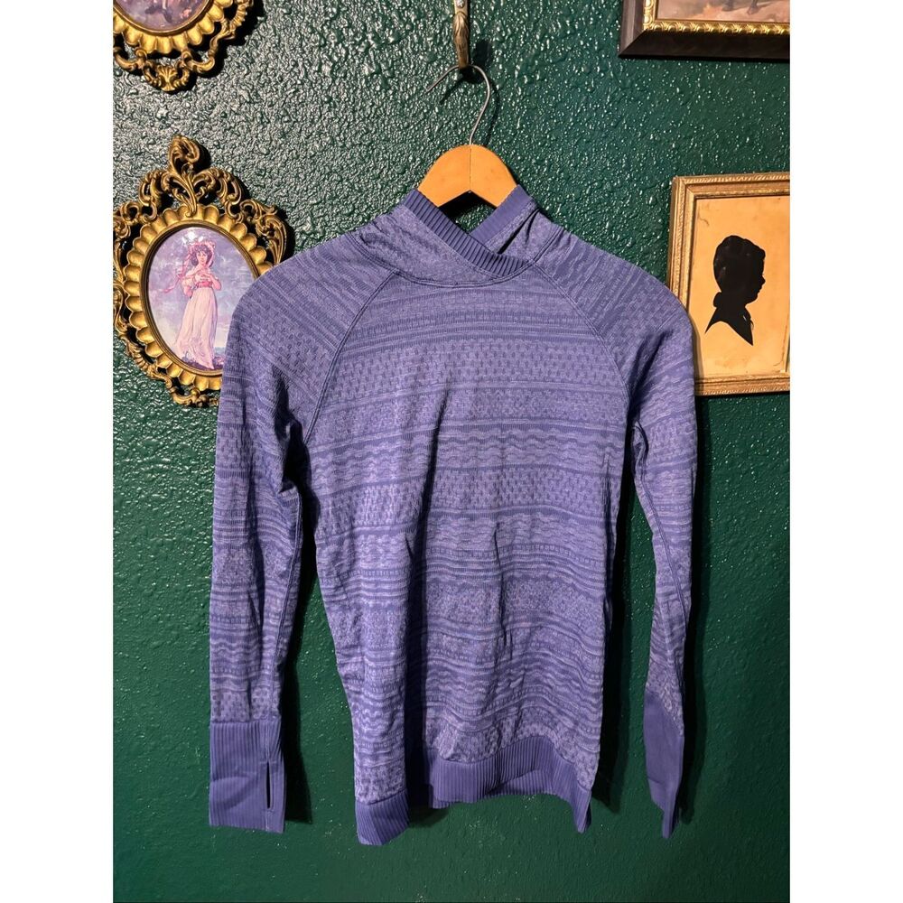 Lululemon Rest Less Hoodie Size Medium Gatsby Blue Long Sleeve Athletic Top